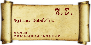 Nyilas Debóra névjegykártya